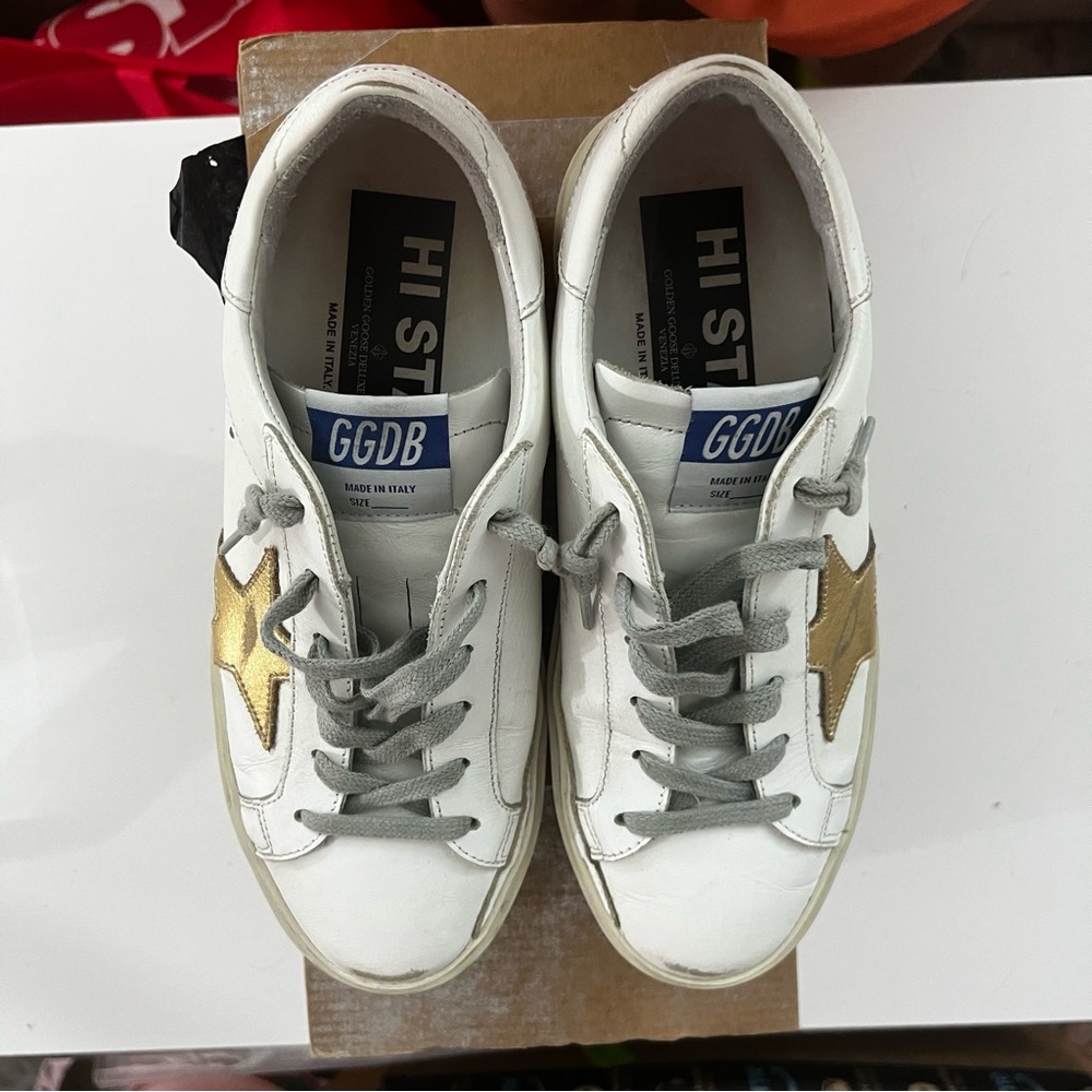 Golden Goose Hi-Star with Metallic Gold Star - Picture 4 of 10